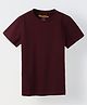 Spunkies Cotton Jersey Knit Half Sleeves Solid Tee - Maroon