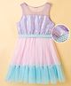 Hola Bonita Knit Sleeveless Party Dress With Belt & Sequin Embellishment - Pink