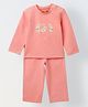 Spunkies Cotton Jersey Knit Full Sleeves Bunny Printed Tee & Pant Set - Pink