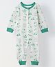 Spunkies Cotton Jersey Full Sleeves Dogs Printed Romper - White
