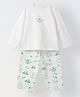 Spunkies Cotton Jersey Full Sleeves Dogs Printed Tee & Pant Set - White
