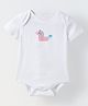 Spunkies Cotton Jersey Knit Half Sleeves Unicorn Printed Onesie - White
