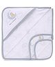 Pink Rabbit Interlock Knit Hooded Towel with Moon Print L 82 x B 80 cm - Blue
