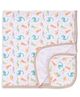 Pink Rabbit Interlock Knit Towel with Dino Print L 82 x B 80 cm - Brown