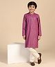 KISAH Cotton Blend Woven Full Sleeves Diamond Motifs Printed Kurta Pyjama Set - Hot Pink