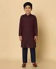 KISAH Blend Woven Full Sleeves Abstract Embroidered Kurta &  Pyjama Set - Magenta