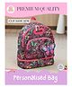 Rosada Flutterfly Print DIY Personalised Wonder Backpack with Alphabet Name Kit & Plush Keychain Insulated Bottom Lunch Compartment Water Resistant Polyester School Bag Dark Pink Medium - 13 Inches