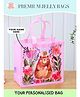 Rosada Blush Bear Bloom Print DIY Personalised Jelly Mini Tote Handbag with Alphabet Name Kit & Custom Name Keychain  Transparent Water Resistant Handbag