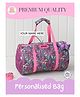 Rosada Flutterfly Print DIY Personalised Duffle Bag with Alphabet Name Kit -Water Resistant Sports & Activity Bag for Boys & Girls with Adjustable Sling - Dark Pink