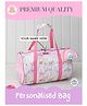 Rosada Pink Unicorn Print DIY Personalised Duffle Bag with Alphabet Name Kit - Water Resistant Sports & Activity Bag for Boys & Girls with Adjustable Sling - Light Pink