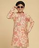 KISAH Cotton Blend Woven Full Sleeves Floral Printed Kurta - Multi Colour