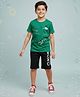 Ninos Dreams Single Jersey Knit Half Sleeves Graffiti Style Printed Tee & Shorts Set - Green