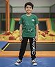 Ninos Dreams Single Jersey Knit Half Sleeves Abstract Printed Tee & Joggers Set - Green