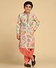 KISAH Cotton Blend Woven Full Sleeves Floral Printed Kurta & Dhoti Set - Multi Colour