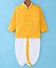 Ridokidz Cotton Woven Full Sleeves Striped Kurta Dhoti Set - Yellow