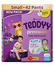 Teddy Baby Premium Pants Diaper - 12 Hours Absorption, Aloe Gel Sheet, Leak-Proof Fit -Small (4-8 kg) 42 Counts