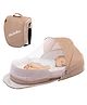 Purple Tots Newborn Baby Bedding Set with Memory Foam Mattress, Breathable Fabric, Washable Cover, Portable Travel-Friendly Design with Sunshade  Peach