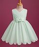 Babyhug Woven Sleeveless Party Dress with Bow Applique & Cotton Lining - Mint