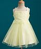 Babyhug Mesh Woven Sleeveless Party Dress with Floral Embroidery - Yellow