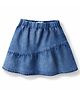 Arias Denim Woven Knee Lenght Elasticated Waist Cut & Sew Solid Color Skirt - Blue