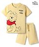 Babyhug Disney 100% Cotton Knit Half Sleeves T-Shirt & Shorts Set With Winnie The Pooh Graphics - Yellow
