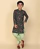 KISAH Cotton Blend Woven Full Sleeves Floral Printed Kurta & Dhoti Set - Multi Colour