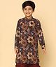 KISAH Cotton Blend Woven Full Sleeves Abstract Printed Kurta - Multi Colour