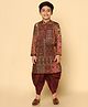 KISAH Cotton Blend Woven Full Sleeves Abstract Printed Kurta & Dhoti Set - Multi Colour