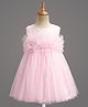Babyhug Mesh Woven Sleeveless Party Dress with Sequin Detailing - Light Pink