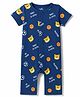 Doodle Poodle 100% Cotton Interlock Knit Half Sleeves Romper With Animal & Sports Print - Navy Blue