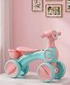Kids Manual Push Ride on with Music & Light | Foot to Floor Operation| Storage Space| Comfortable Seat| Sturdy & Durable Built| Smooth Wheels- Pink Blue