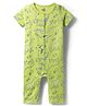 Doodle Poodle 100% Cotton Knit Half Sleeves Romper with Dino Print - Lime Green