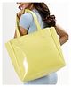 Carrylux Women Brand Logo Printed Shopper Tote Bag  Lemon