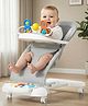 Baybee Nestra Rocker for Baby  with Music & Light Kick Piano, 3 Recline, Removable Toy Tray | Wheels with Safety Lock  | Foldable Design - Grey