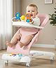 Baybee Nestra Rocker for Baby  with Music & Light Kick Piano, 3 Recline, Removable Toy Tray | Wheels with Safety Lock  | Foldable Design Pink