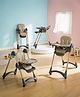 BAYBEE High Chair for Baby, 6-Level Height Adjustable with Reclining Backrest, 5-Point Safety Harness, Double Removable Tray, Footrest & Lockable Wheels - Beige