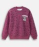 Nap Chief Cotton Blend Knit Disney Featuring Full Sleeves Minnie Mouse & Leopard Pattern Printed Light Winter Sweatshirt - Dusty Rose