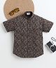 BAATCHEET Cotton Woven Half Sleeves Leaves Printed Shirt - Brown