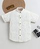 BAATCHEET Cotton Woven Half Sleeves Leaves Printed Shirt - Beige