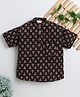 BAATCHEET Cotton Woven Half Sleeves Floral Motif Printed Kurta - Black