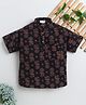 BAATCHEET Cotton Woven Half Sleeves Floral Motif Printed Kurta - Black