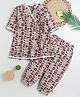 BAATCHEET Cotton Woven Three Fourth Sleeves Tribal Printed Angrakha Style Kurta & Patiala Set - White