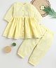BAATCHEET Cotton Woven Three Fourth Sleeves Lurex Striped Kurti & Patiala Set -  Yellow