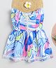 BAATCHEET Cotton Woven Sleeveless Abstract Printed Dress - Blue