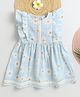 BAATCHEET Cotton Woven Sleeveless Floral Printed Dress - Blue