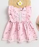 BAATCHEET Cotton Woven Sleeveless Floral Printed Dress - Pink