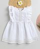 BAATCHEET Cotton Woven Sleeveless Thread Work Detailed Dress - White