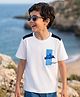 Arias Cotton Knit T-Shirt Half Sleeves Placement Print White 5-6 Years