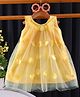 TOONYPORT Net Woven Sleeveless Butterfly Applique Detailed Dress - Yellow