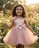 TOONYPORT Net Woven Sleeveless Sequin Embellished Dress - Pink